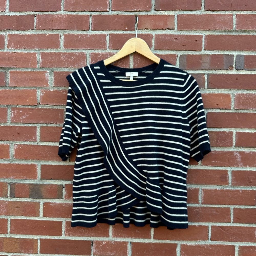 Joie Wool Cashmere Blend Sweater. Nautical stripe with a twist. Size medium.
